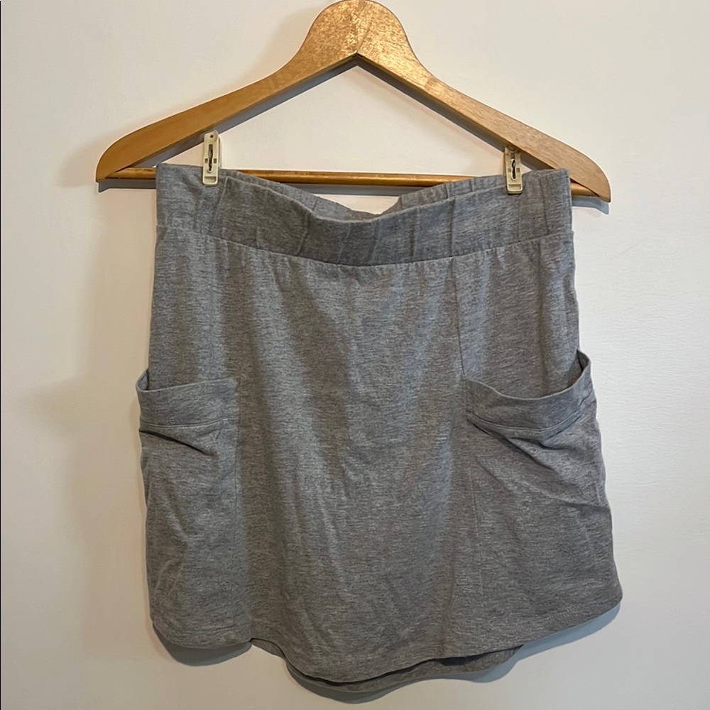 Roxy Gray Short Skirt with Side Pockets